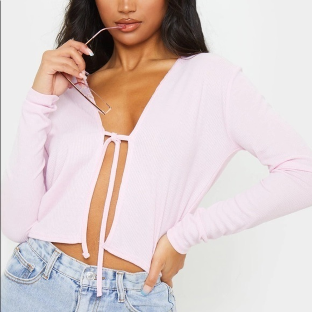 Pink‎ sweater prettylittlething cris cros top